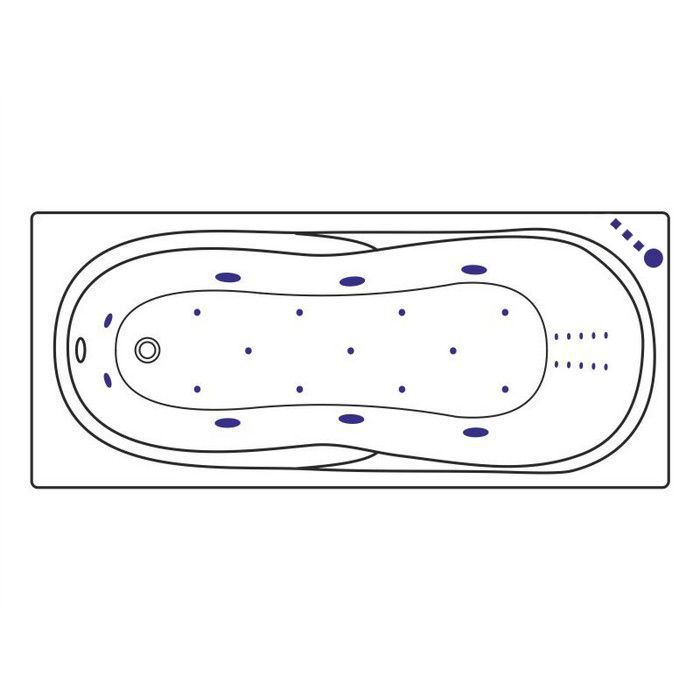 Ванна гидромассажная Excellent Sekwana "ULTRA NANO" WAEX.SEK17.ULTRATNANO.GL 170x75 (золотой, белый), каркас, слив-перелив